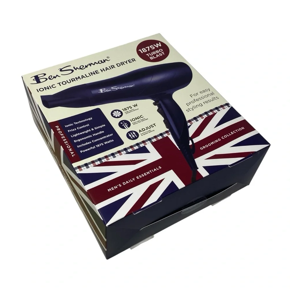 Ben Sherman Professional Ionic Tourmaline Hair Dryer - Dark‎ Blue 1875W